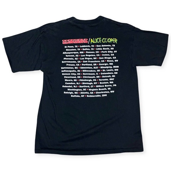 Vintage 1996 Scorpions Alice Cooper Live Official Rock Tour T Shirt Large - Picture 2 of 6